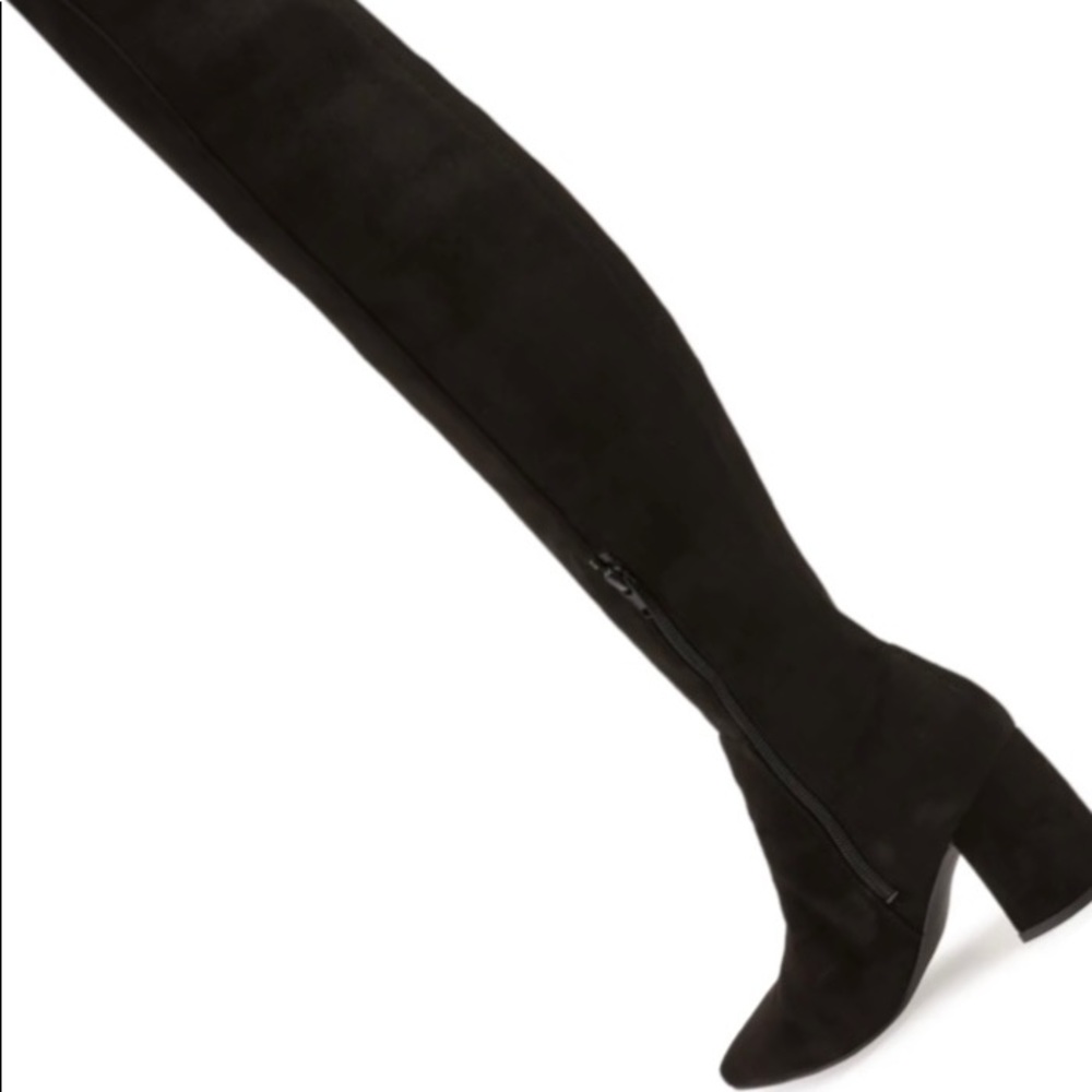 Steve Madden Pointed Toe Over the Knee Black Stretch Boot